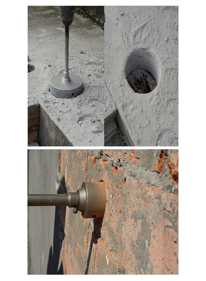 UpToDateTools Wall Hole Drill Bit 30mm Concrete Cement Stone Hole Saw Cutter 150mm Drilling Depth Round Shank with Connecting Rod Drill for SDS X4 Impact Drill - Image 5
